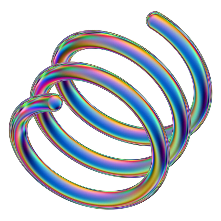 潮流酸性全息金属镭射机能彩虹3D立体几何图形png免抠图片素材【076】